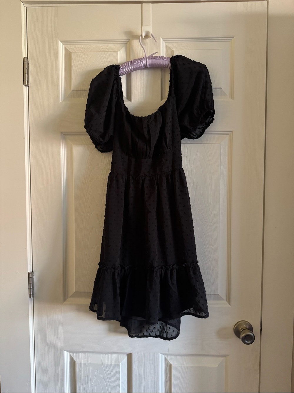 Altar'd State Elsie Puff Sleeve Swiss Dot Mini Dress - Picture 2 of 4